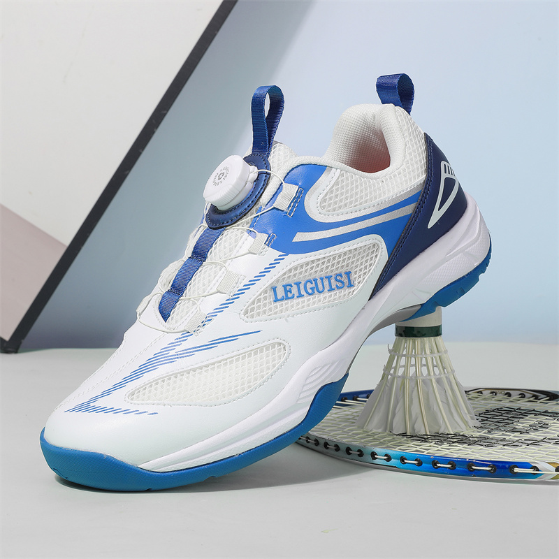 Table Tennis Basic - カップルロータリーバックルテニスシューズ十代のバドミントン卓球シューズ春秋メッシュ通気性アンチスリップスニーカー
