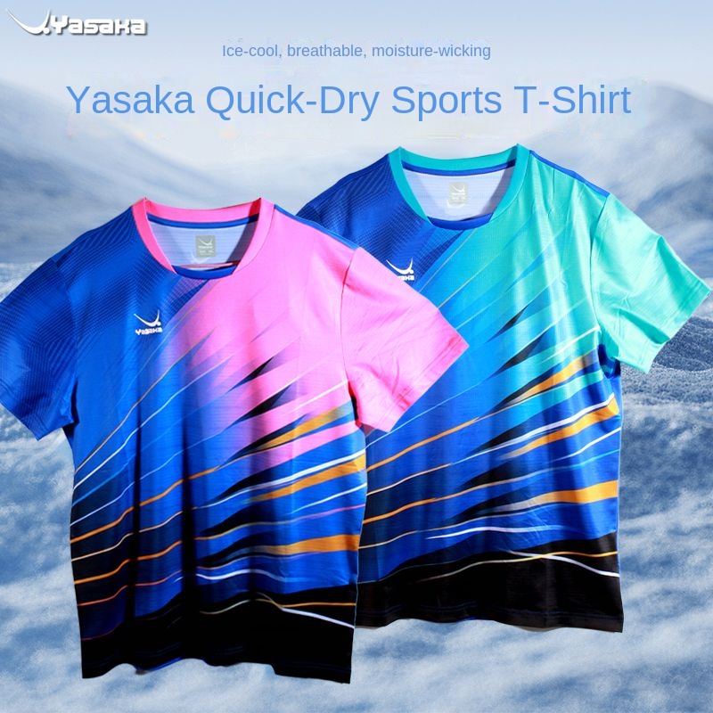 Table Tennis Yasaka - Yasaka-卓球競技ユニフォーム、半袖Tシャツ、速乾性、ラウンドネック、競技用
