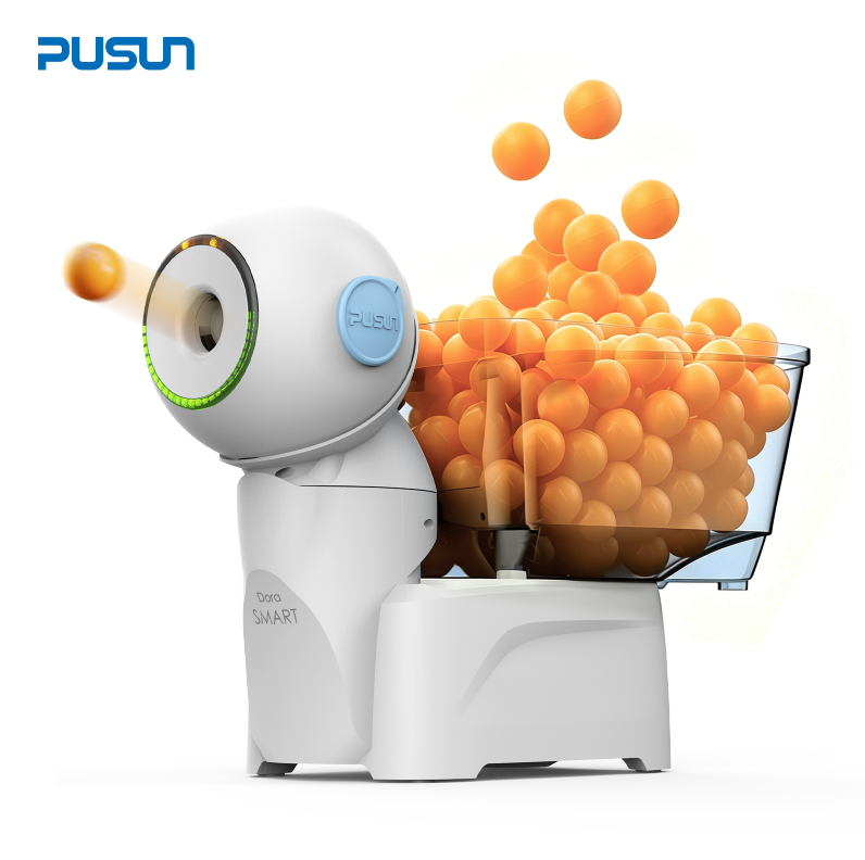 Table Tennis Robot - 2026年新登場 PUSUN Smart pro デスクトップポータブル3輪ロボット卓球マシン 260+