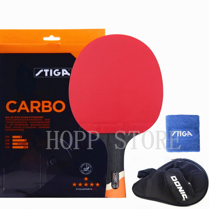 Table Tennis Joola - Stiga 6スターラケット攻勢プロカーボンにきびゴムオリジナルstiga卓球ラケットピンポンパドルバット
