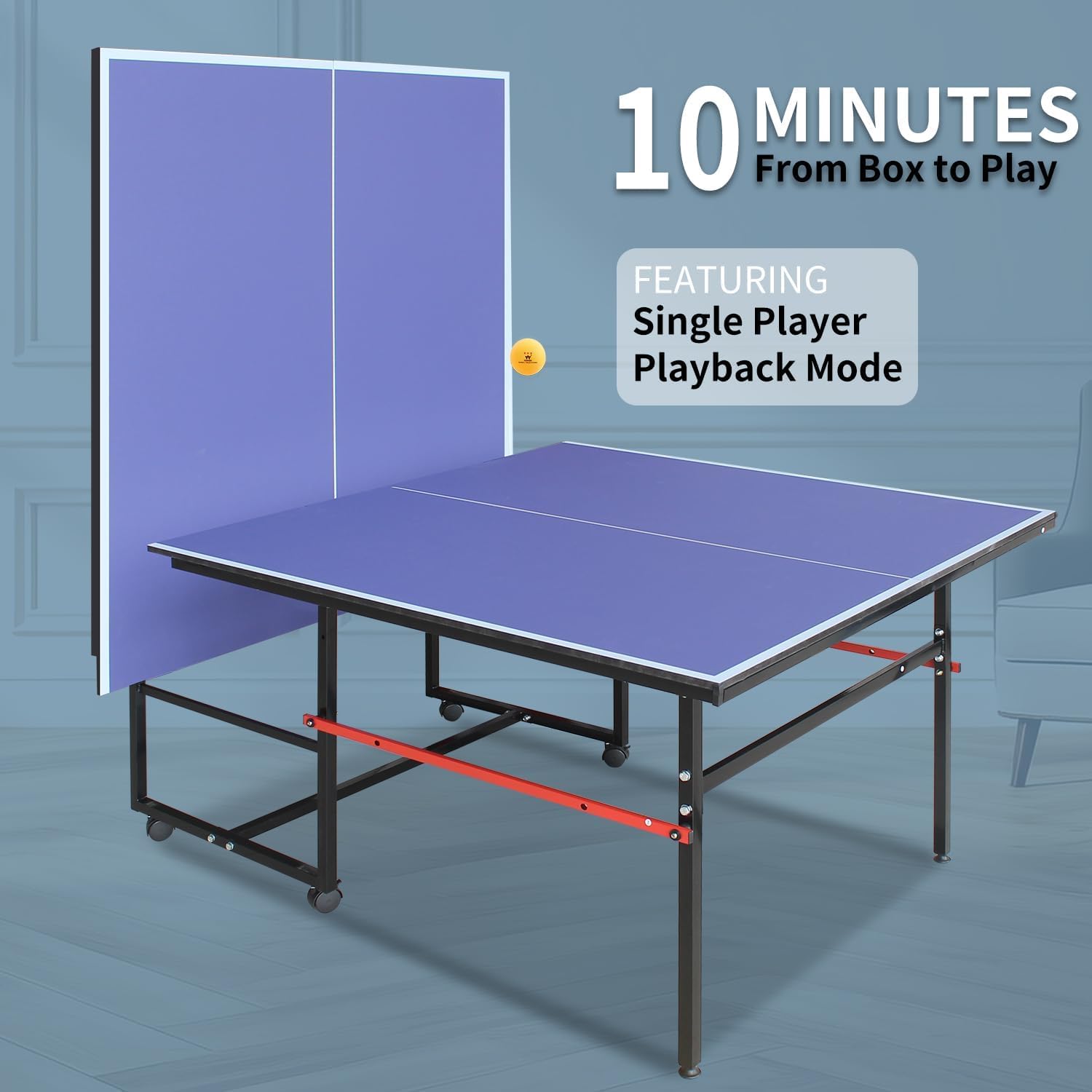 8フィートのポータブル卓球台、大人とティーン向けのプロ仕様ゲ - Table Tennis Barrier のレビューと価格