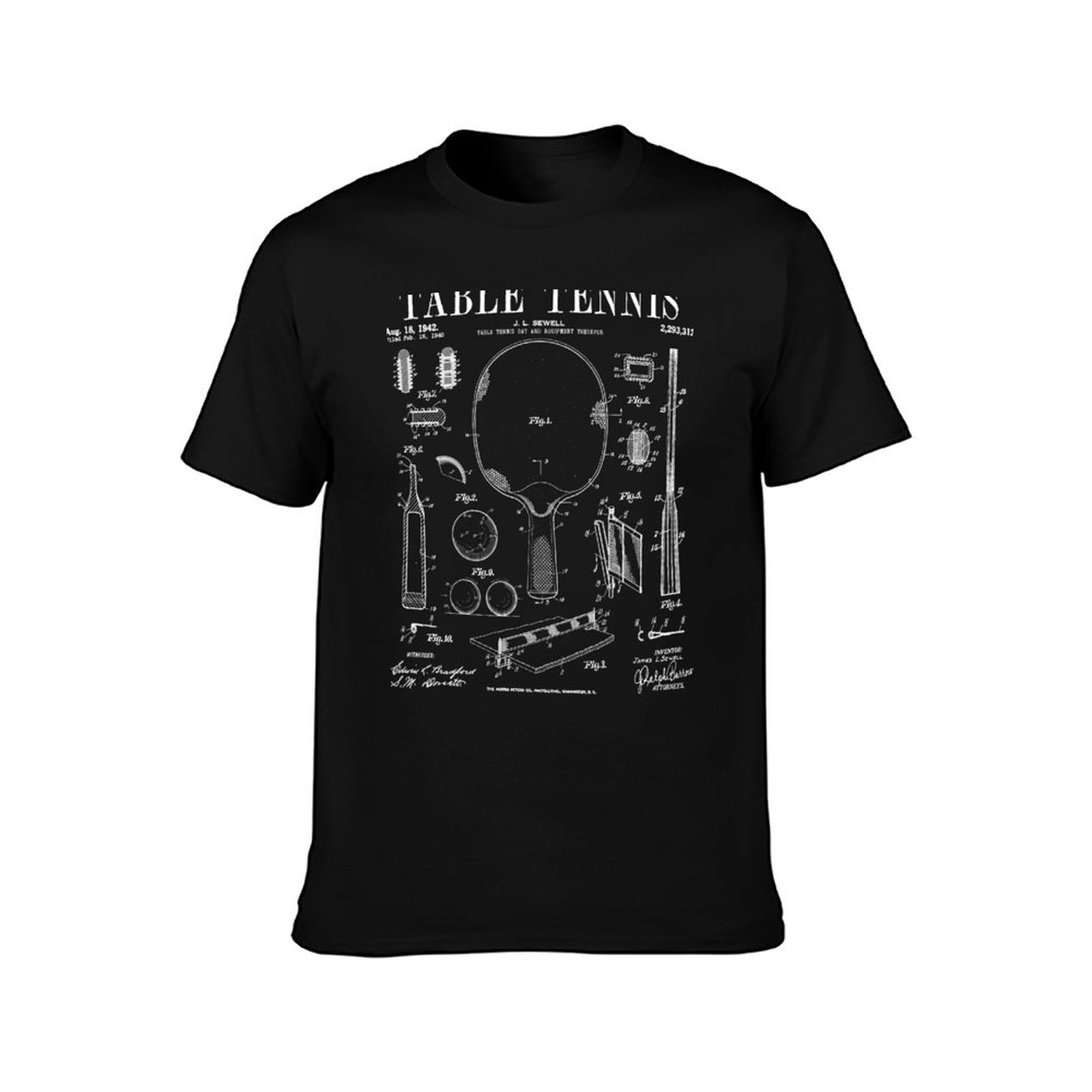 卓球ピンポン古いヴィンテージ特許図面プリントTシャツミニマリ - Table Tennis Drawing のレビューと価格